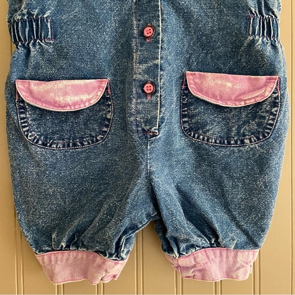 Vintage 80s/90s Acid Wash Toddler Romper Size 2 - Picture 3 of 8
